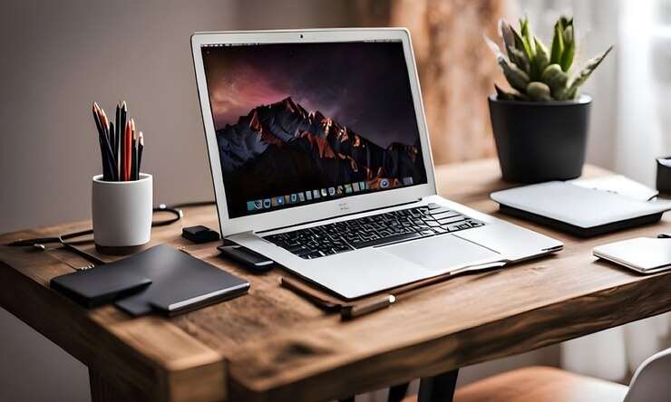 a laptop on a table